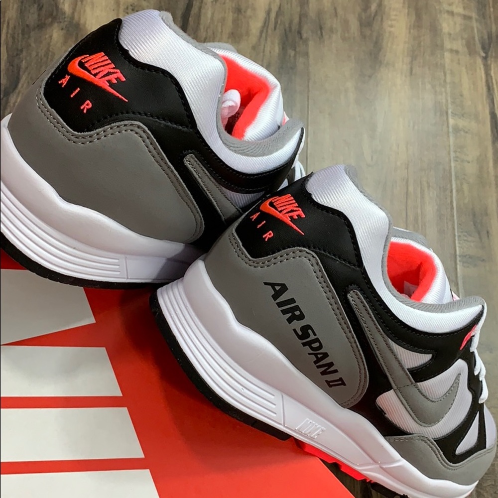 NIKE AIR SPAN II black/dust-solar red white men’s - Picture 9 of 16